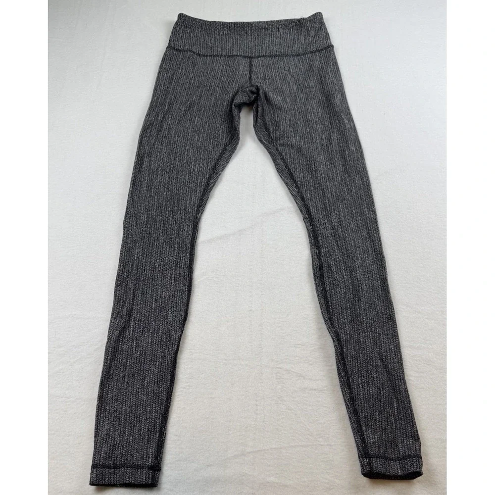 Lululemon Wunder Under Pant Coco Pique Black & White Full Length Size 6